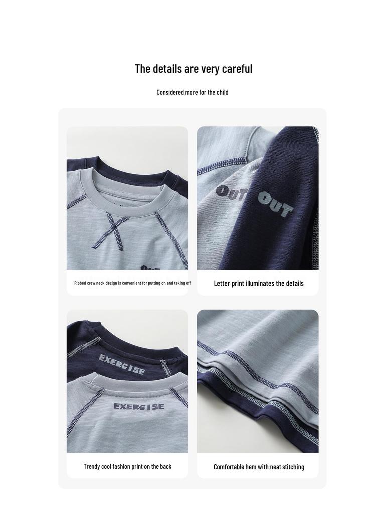 European Boys' Cotton Long-Sleeve T-Shirt, Spring 2026 New Style, Children Baby Toddler Clothing, Spring/Autumn Base Layer Shirt