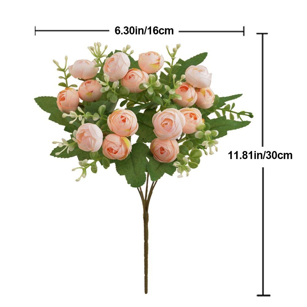 15 Heads Tea Rose Artificial Flower Multicolor Faux Flower Simulation Rose Flower  Home Decoration