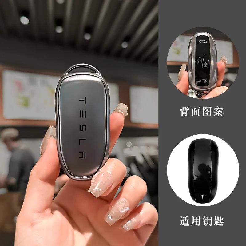 Car Sticker 2025 New Tesla Soft TPU Car Smart Remote Key Case Fob Cover Bag Holder Shell For Tesla Model 3 Model S Model Y Prote
