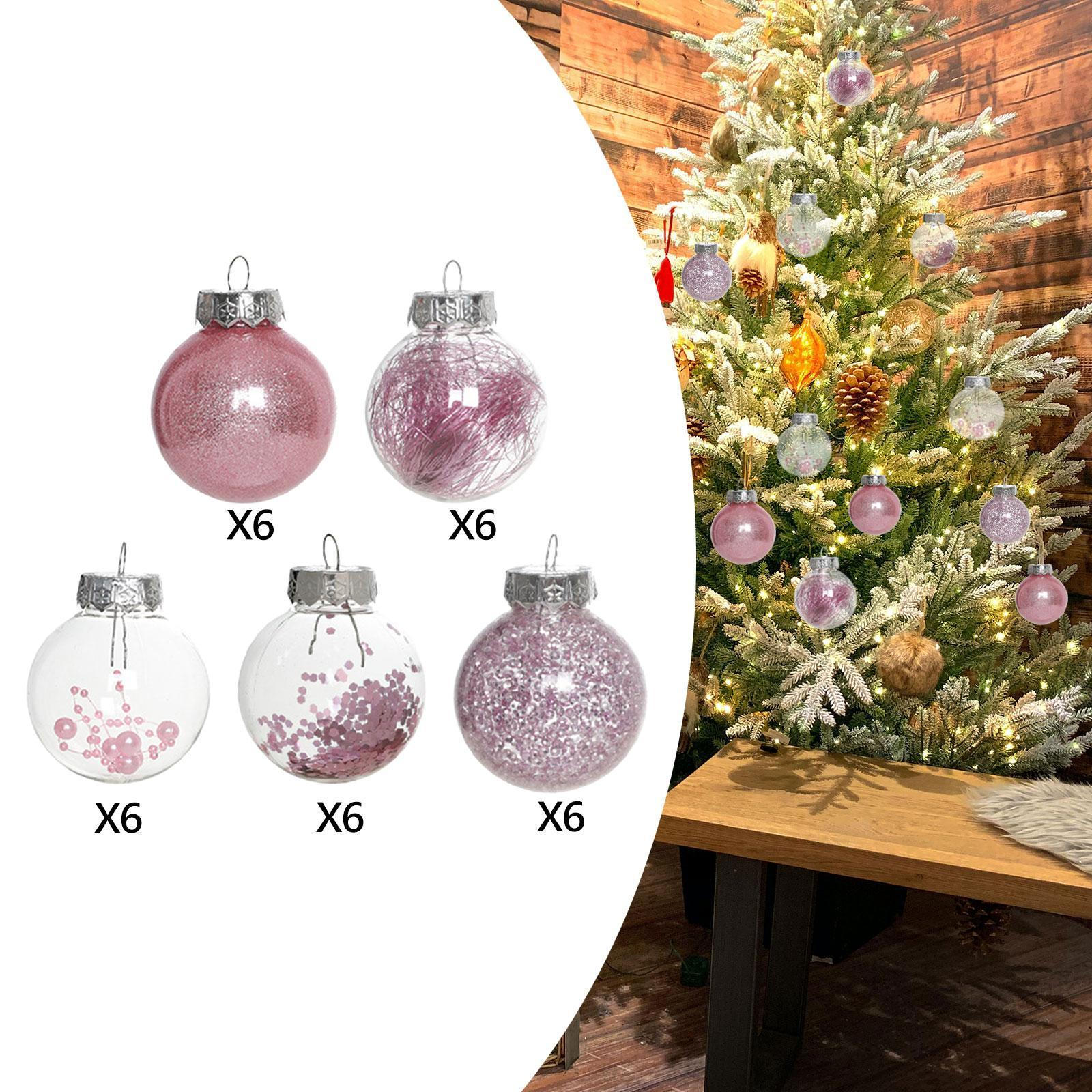 

30 шт. Рождественский елочный шар, украшение, рождественский декоративный безделушка, маленькая подвеска для свадебного праздника розовый