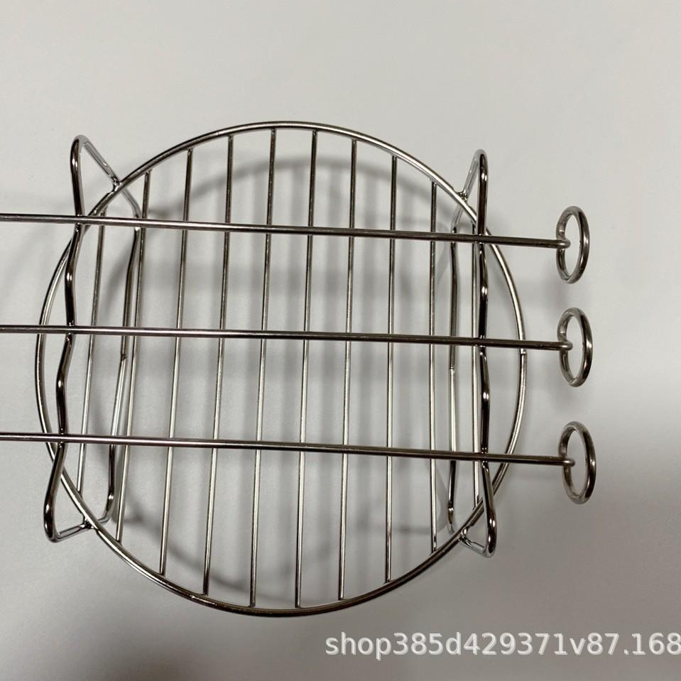 Stainless Steel Double-Layer Air Fryer Grill Rack with Skewers