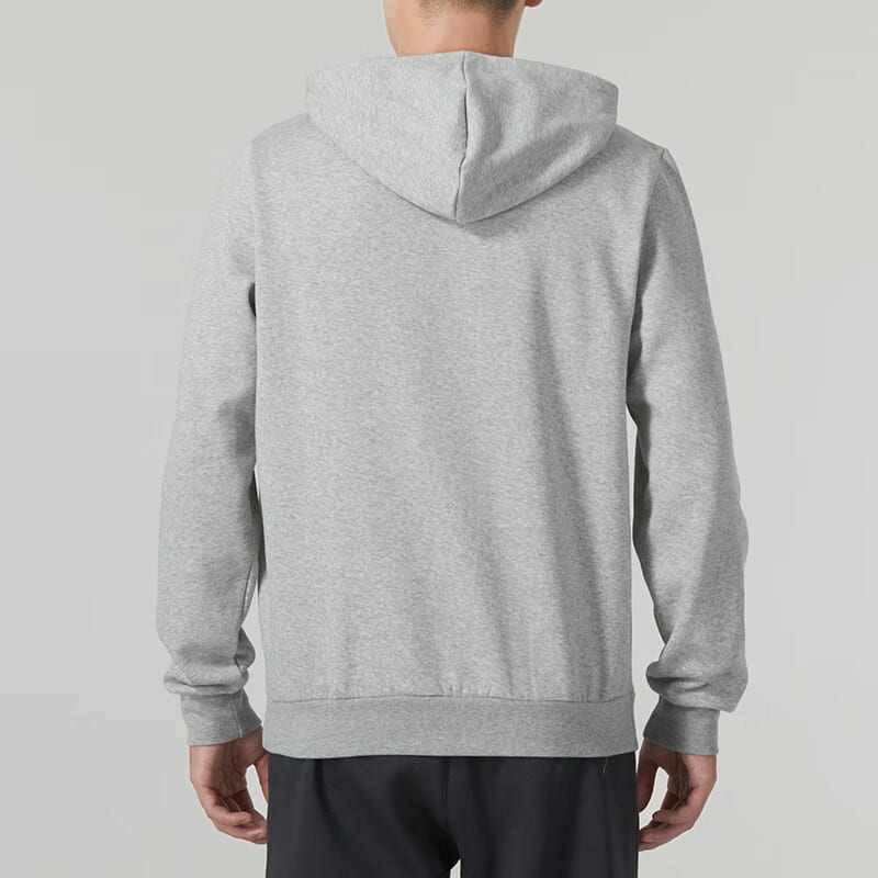 Adidas Solid Color Thickened And Fleece Lined Hooded Pullover Sweatshirt Men's Gray H12213