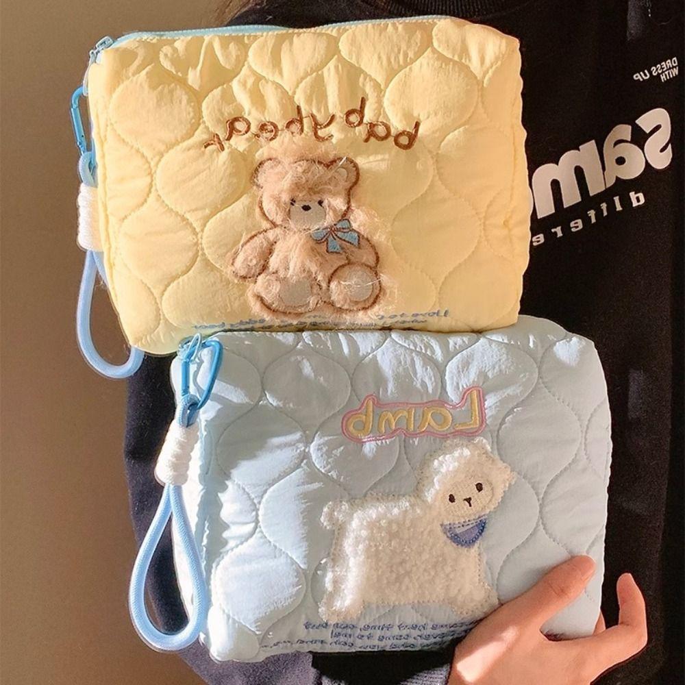INS Bear Storage Bag Korean Style Portable Makeup Bag Handbag Handheld Wash Bag  Outdoor