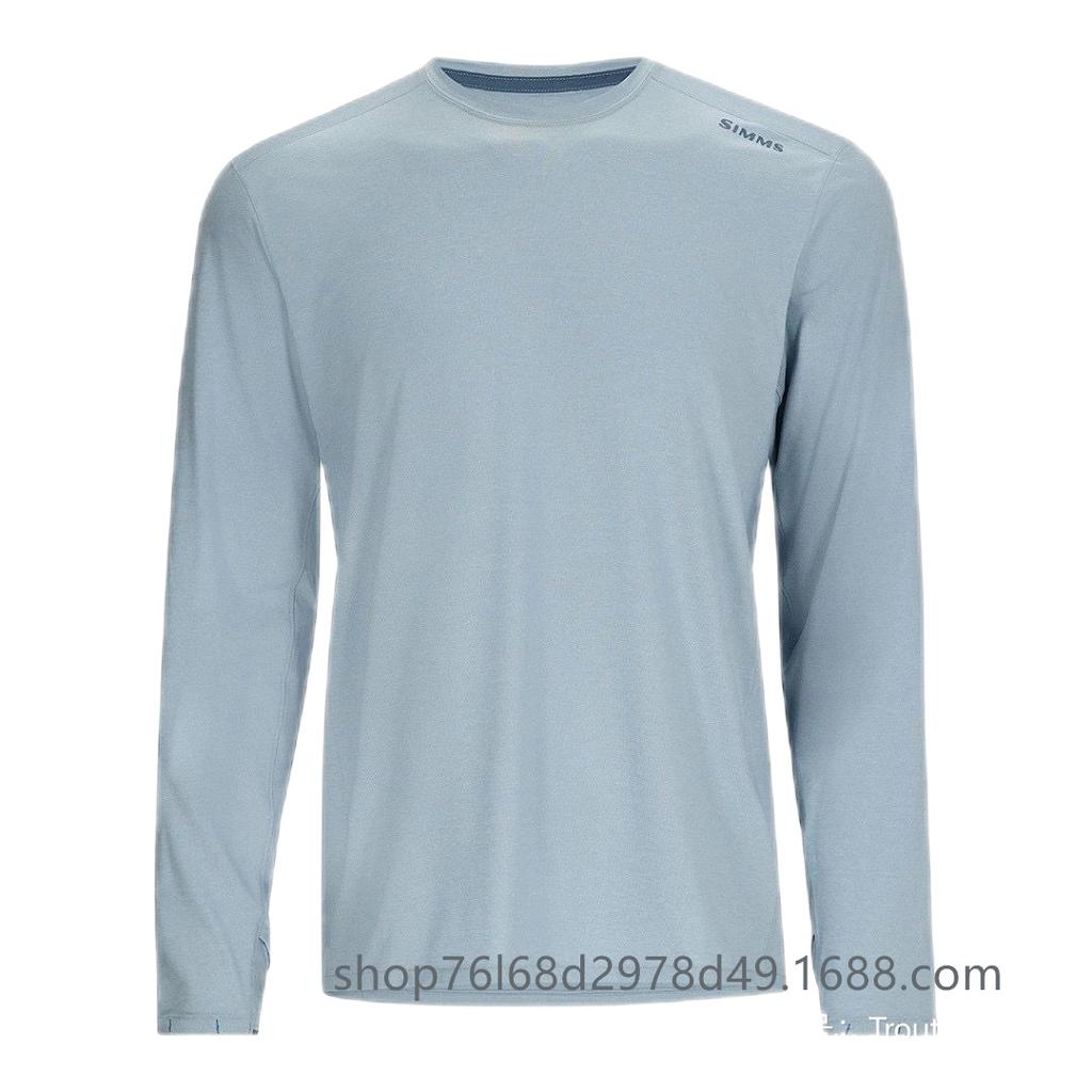 SIMMS Fishing Suit Luya Long-sleeved Crew Neck T-shirt Men's Summer Sunscreen Suit UPF50 Quick-drying Breathable Fishing Suit