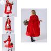 Enchanting Red Cape Costume For Girls With Polyester Fabric For Stage Performances