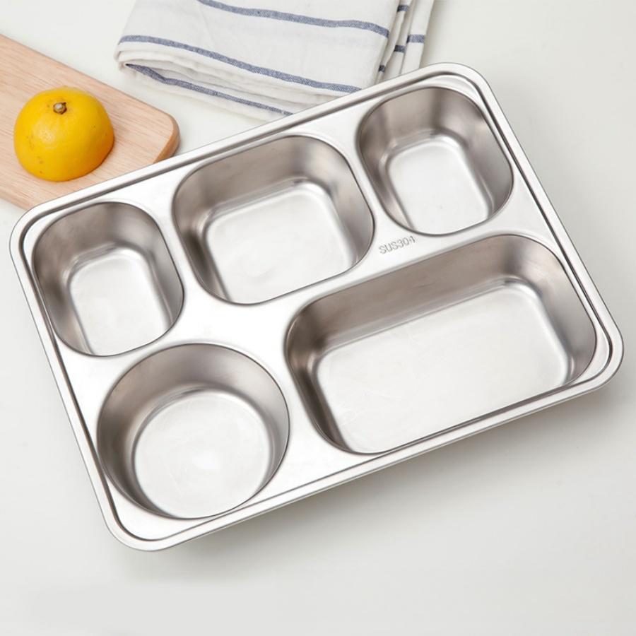 Mess Hall Divider Plate Lunch Container, Prevents Mixing of Sauces and Foods, Suitable for Daily Use, Reusable and Recyclable