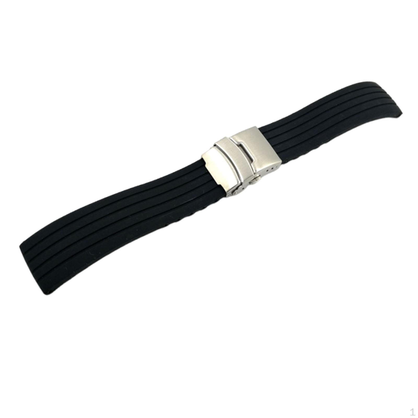 

Силиконовый ремешок для часов в полоску, быстросъемный, регулируемый, спортивный, для мужчин и женщин 22mm чёрный