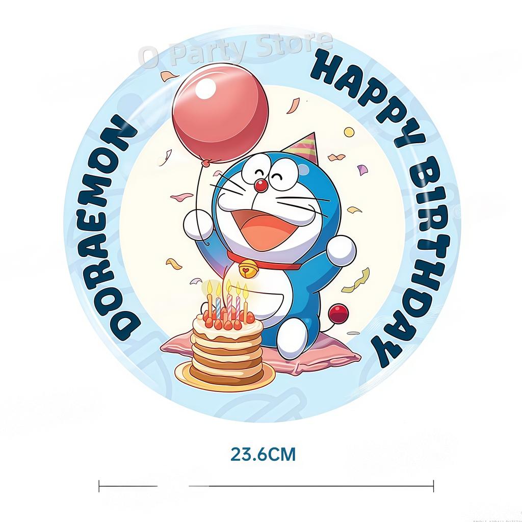 Doraemons Birthday Party Decoration Tableware Plate Cup Balloon Cake Topper Banner Stickers Kids Favor Gift Baby Shower Supplies