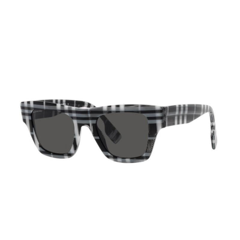 Burberry Simple Fashion Trend Versatile Plate Frame Square Sunglasses Men's Black/White