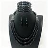 Beaded Three-piece Multi-layer Necklace, Earrings and Bracelet Set - Unique and Versatile Jewelry