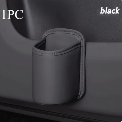 1 pièce Boîte de rangement pour porte-gobelet de voiture en cuir PU design multi-compartiments convient à la plupart des modèles