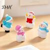 Christmas Desktop Ornaments Mini Snowman Figurine, Skiing Dolls, Small Car Ice Snow Theme Decor Dashboard Figurines, Micro Landscape for Dollhouse DIY