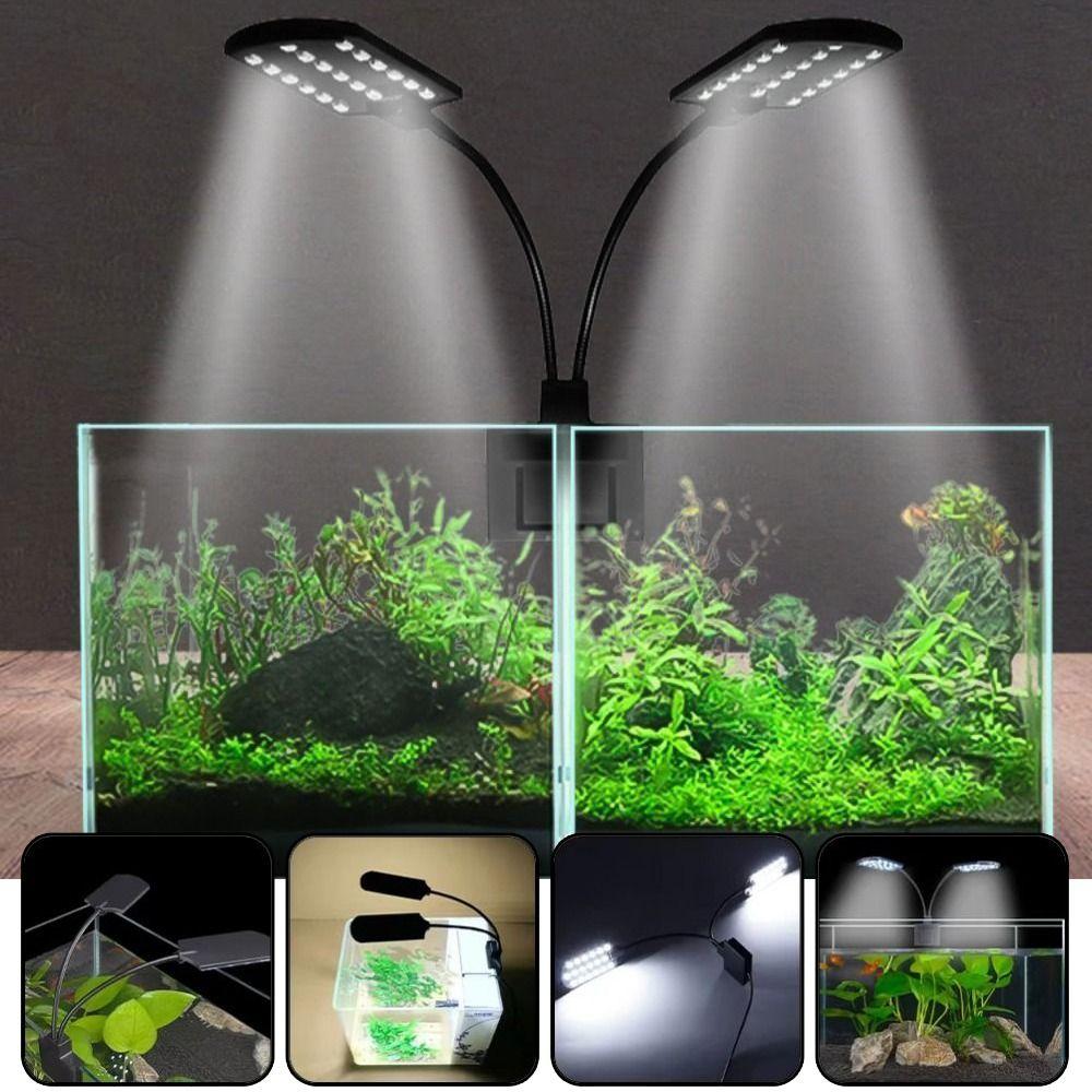 Flexible Bendable Clip On Aquarium Light Double Head LED Aquarium Light  Aquatic Plants