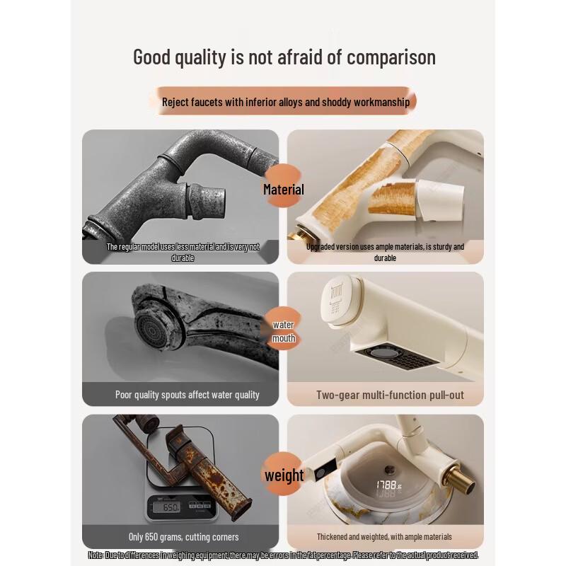 Light Luxury Grey Liftable Pull-Out Basin Faucet