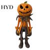 Unique Holiday Gift for Fall Pumpkin Witch Figurine, Spooky Halloween Statue with Lantern, LED Lighted Night Lamp Vintage Gothic Resin Tabletop Mantel