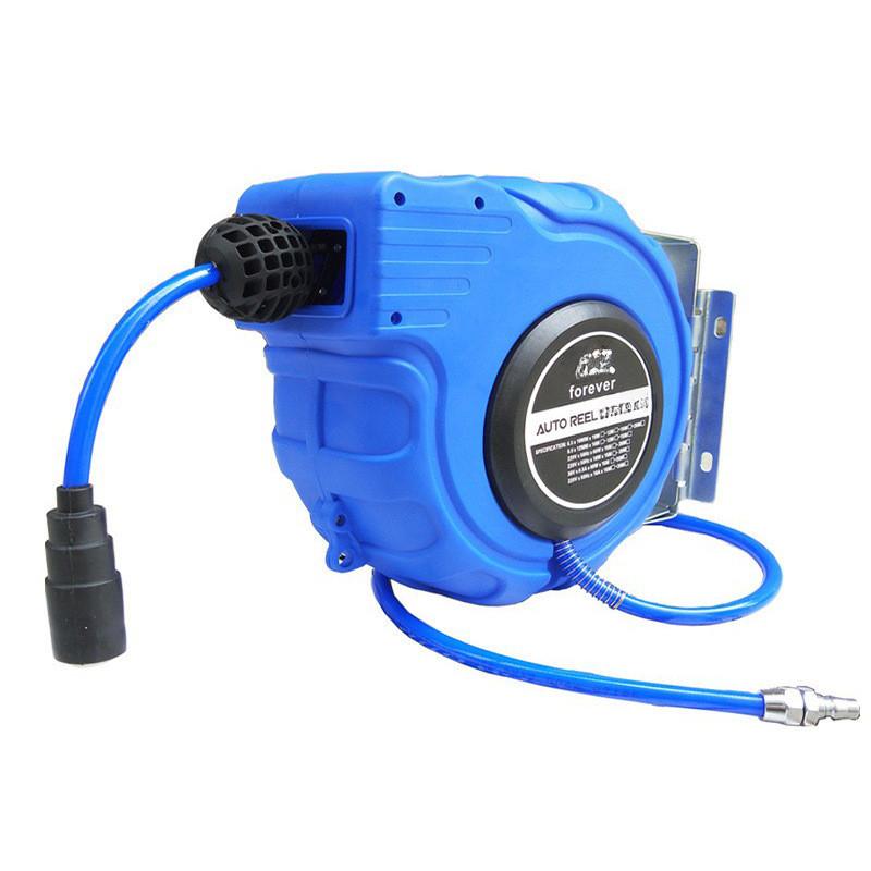 Outdoor Spray Water Garage Tool Blue Air Drum Automatic Retractable Hose Pipe Reel Automatic Recycling Tube Winding Device