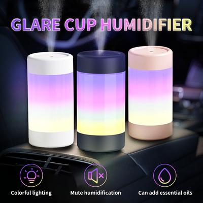LED Kleurrijk Licht Met Luchtbevochtiger Mini Draagbare USB Lading 7 Kleur Lamp Luchtbevochtiger Voor Voertuig Kantoor Reizen Indoor Home