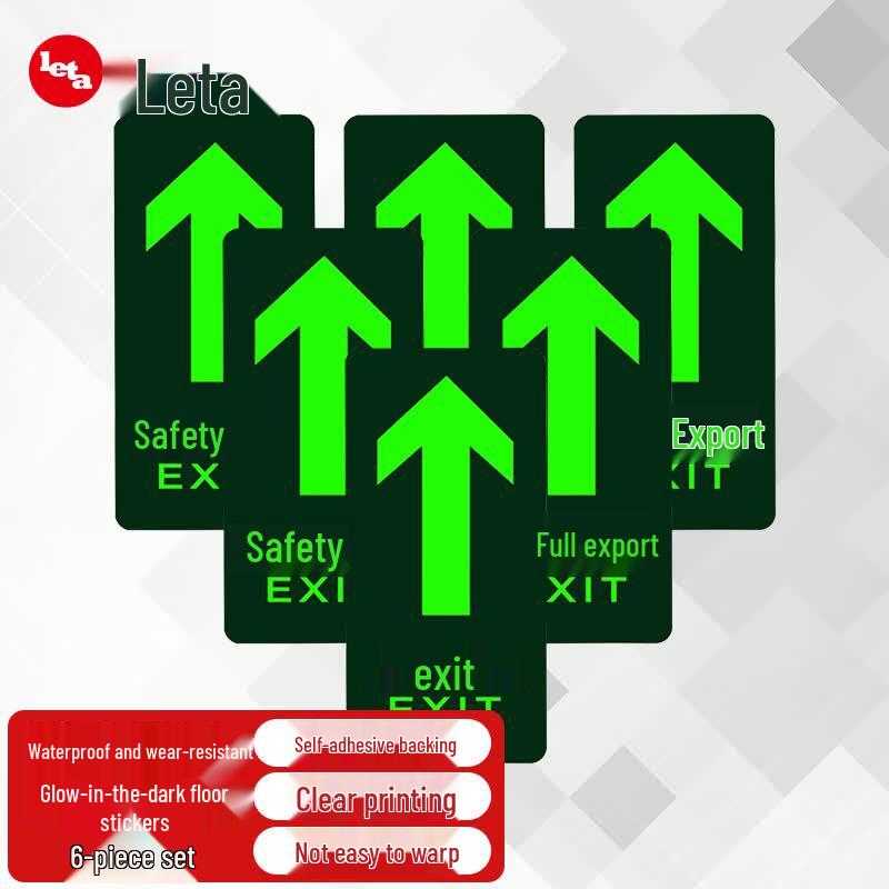 LETA Luminous Safety Exit Floor Decal Set