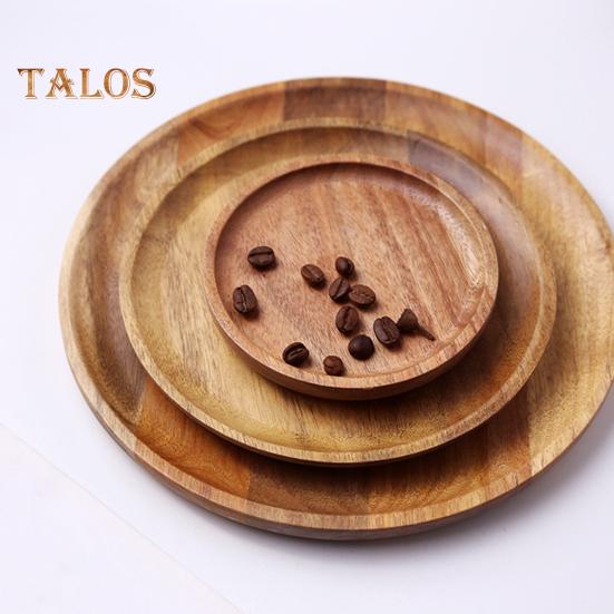 Platou circular decorativ pentru tort și fructe din lemn, tavă de cafea cu margini ridicate, platou de servire pentru bucătărie, pentru petreceri