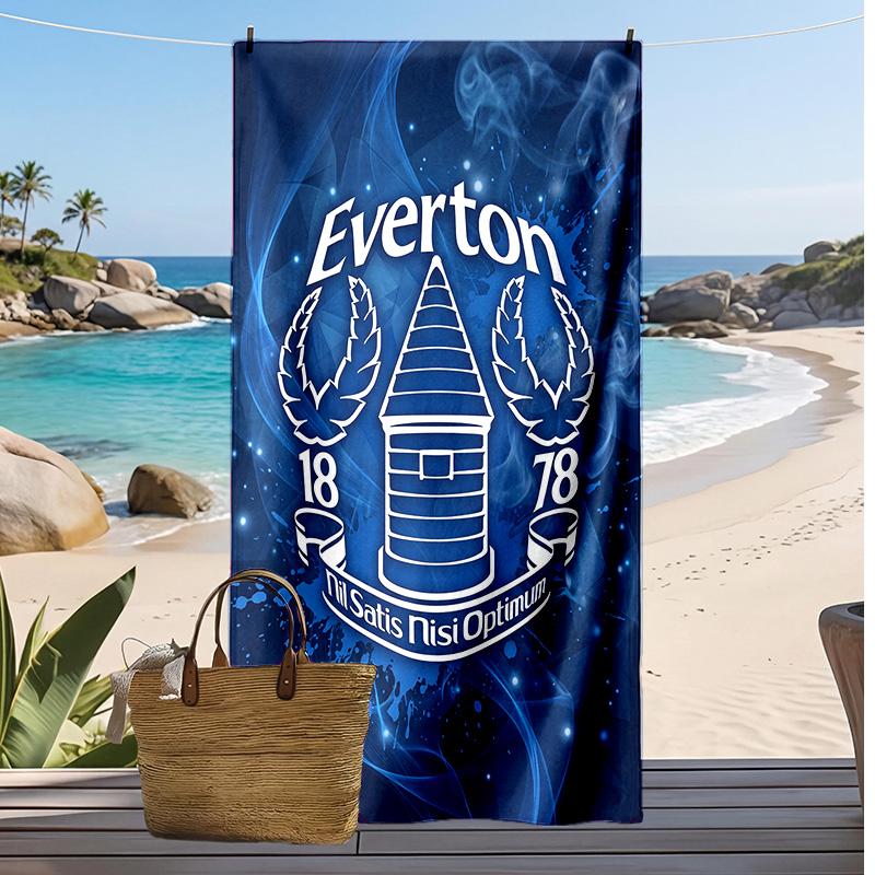 Asciugamano da Spiaggia con Stampa del Football Club Everton, Asciugamano Grande Morbido ad Asciugatura Rapida per Spiaggia Campeggio Nuoto