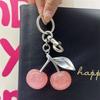 Pink Crystal Cherry Bag Charm For Handbag Shoulder Bag Women's High-Grade Keychain Bags Attachment Parts Women's Gift
