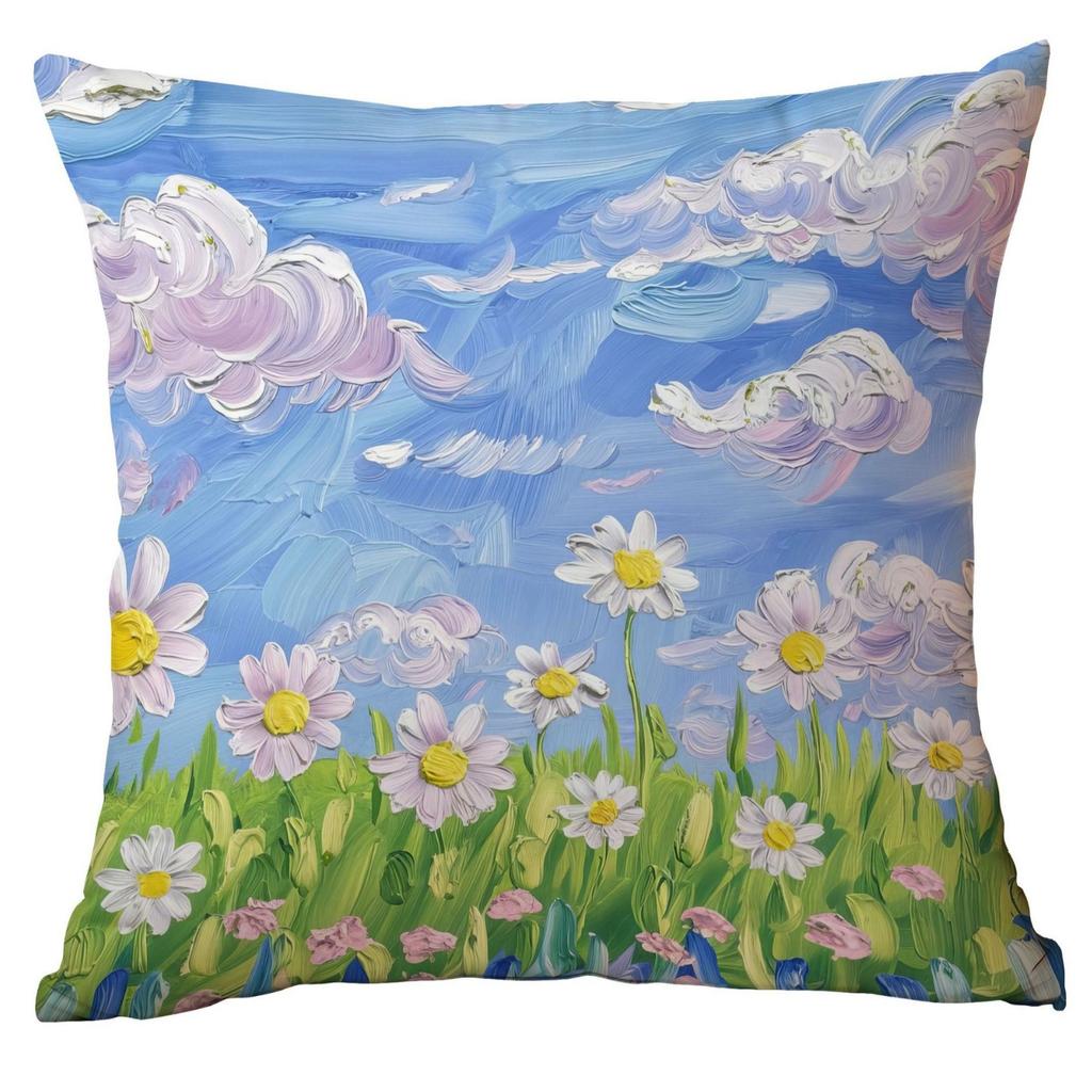 New Bedroom Decoration Oil Painting Watercolor Landscape Pillowcase Summer Home Sofa Cushion Pillowcase