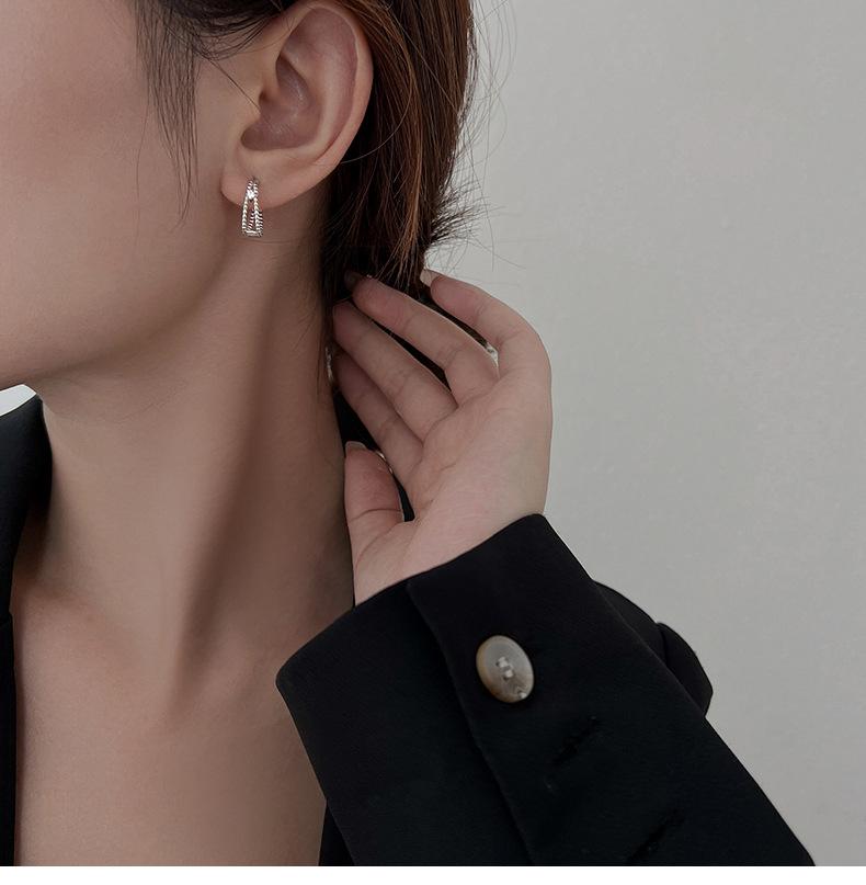 Banyan Baum S925 Silber Retro Doppelt Hohl Damen Luxus Creolen