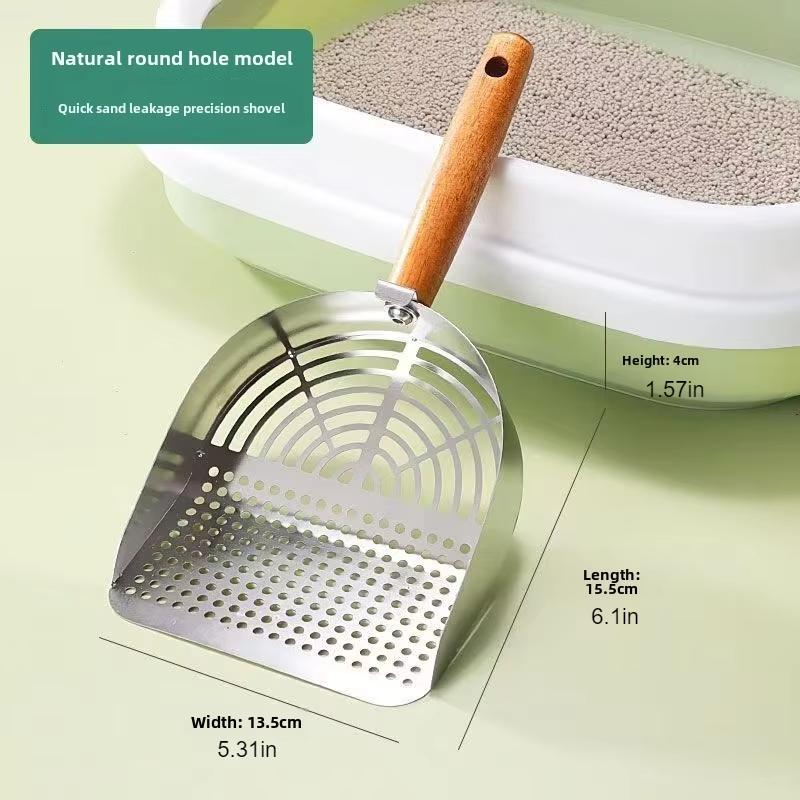 Stainless Steel Cat Litter Scoop Long Handle Pet Waste Shovel Cleaning Tool Toilet Garbage Picker Litter Box Cats Supplies
