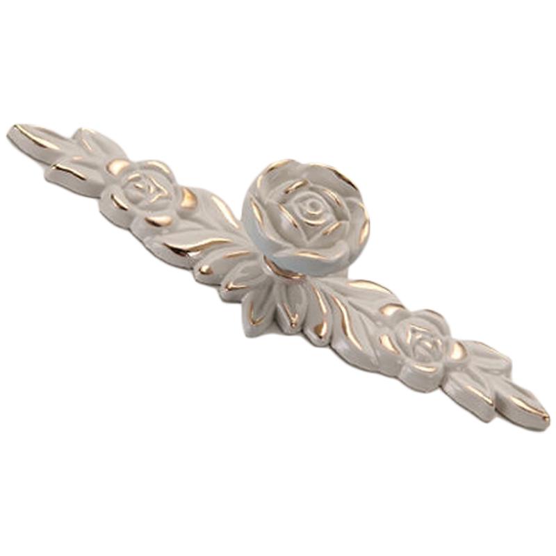 Euro Rose Cabinet Knobs Vintage Exquisite 3D Zinc Alloy Flower Drawer Pull Handles for Kitchen Bedroom and Bathroom