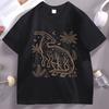 Vintage Botanischer Dinosaurier T-Shirt Pullover Baumwolle Kurzarm Rundhals T-Shirt Vintage Atmungsaktiv Lässig T-Shirts Streetwear