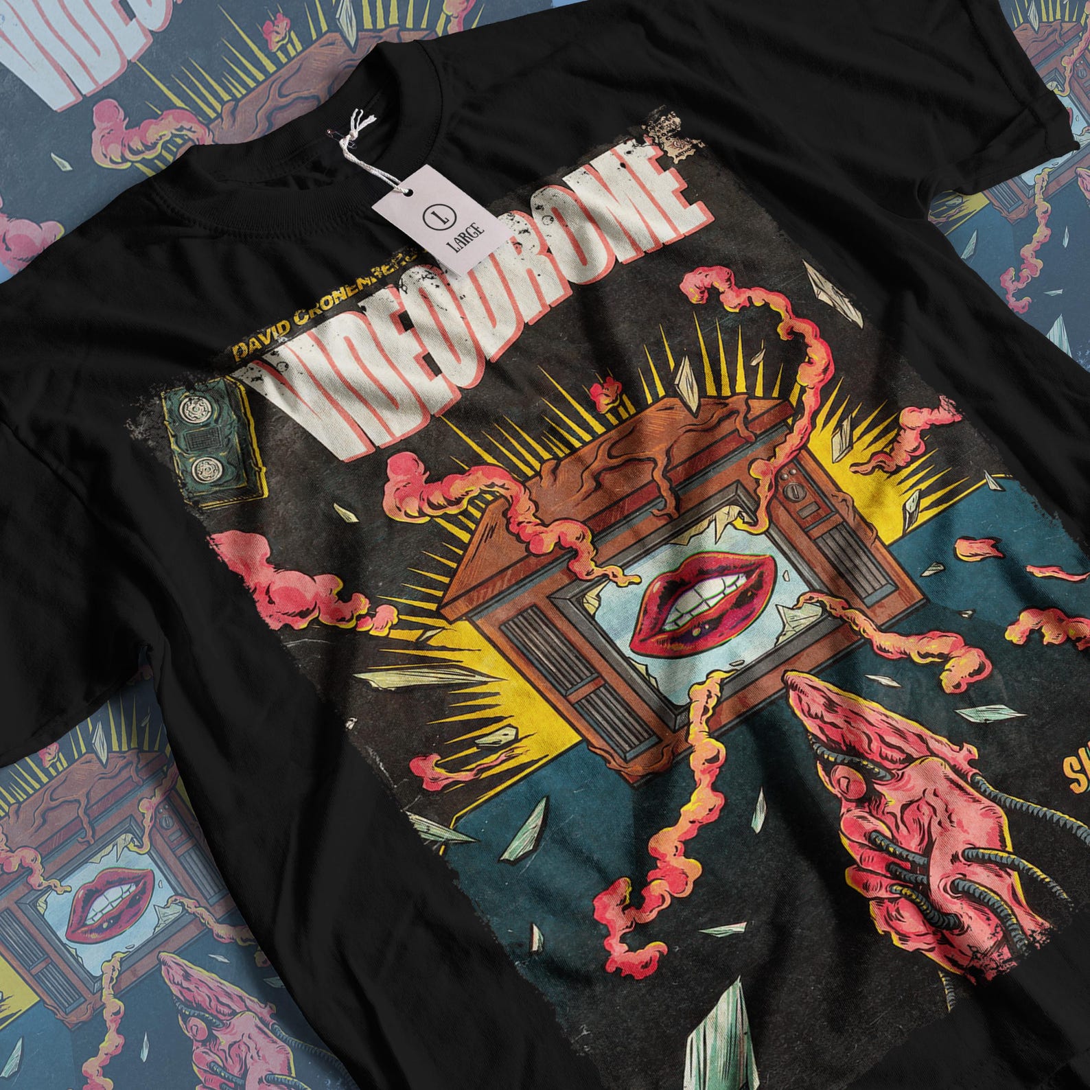 Videodrome Movie T-Shirt: David Cronenberg Horror Graphic Tee 2XL