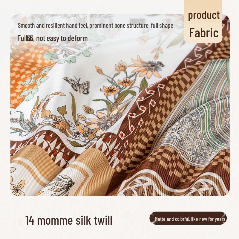 Shanghai Story Women's 100% Mulberry Silk Double-Sided Print Square Scarf