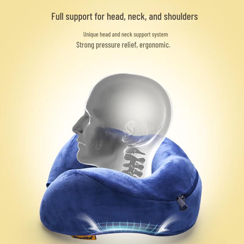 TRAVEL BLUE Memory Foam Hooded U-shaped Neck Pillow