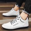 New Fashionable Trendy Casual Board Shoes for Men Popular Versatile Lace Up Anti Slip Work Leather Shoes