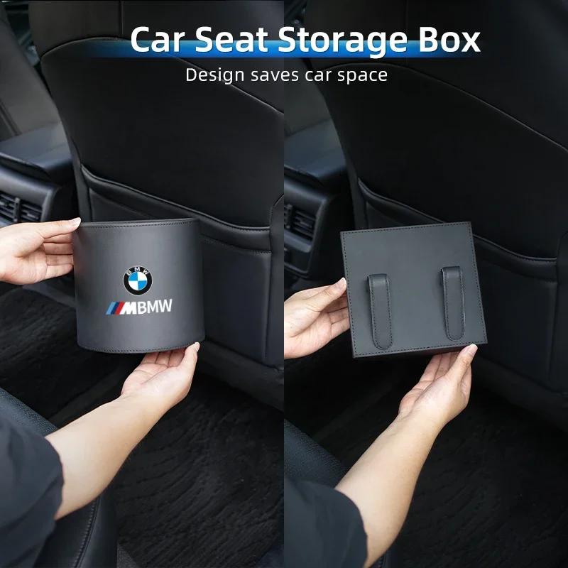 2025 Hot Car Trash Can Seatback Leather Organiser Trash Storage Accessories Interior For BMW Motorsport X1 X3 X5 E39 E46 E90 F20