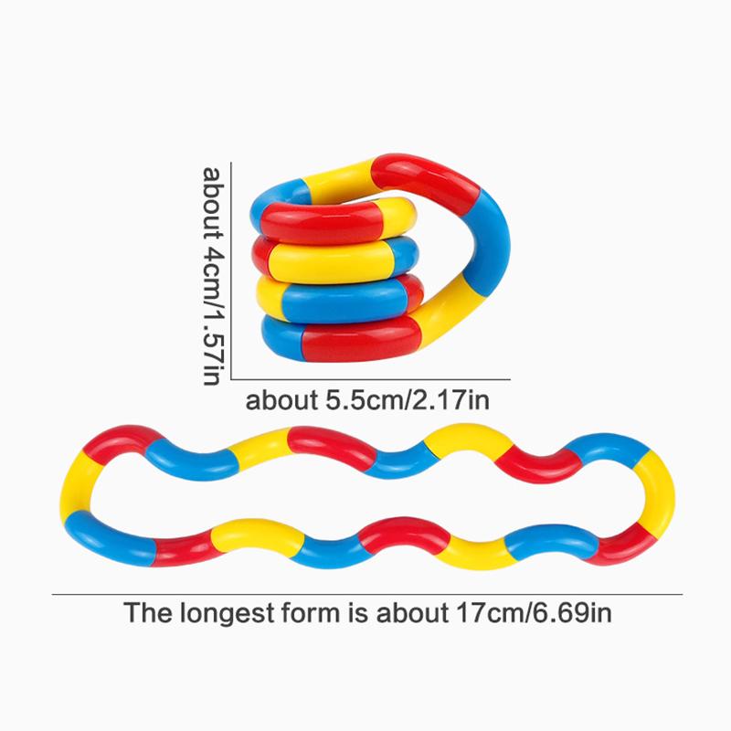 Tangle 10Pcs Fidget Toy Twisting Sensory Toy Hand-Eye Coordination Toy Anxiety Easing Finger Toy For Kid Adult Fine Motor Skills