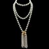 Vintage French Pearl Tassel High-end Temperament Elegant Bee Buckle Necklace Sweater Chain Waist