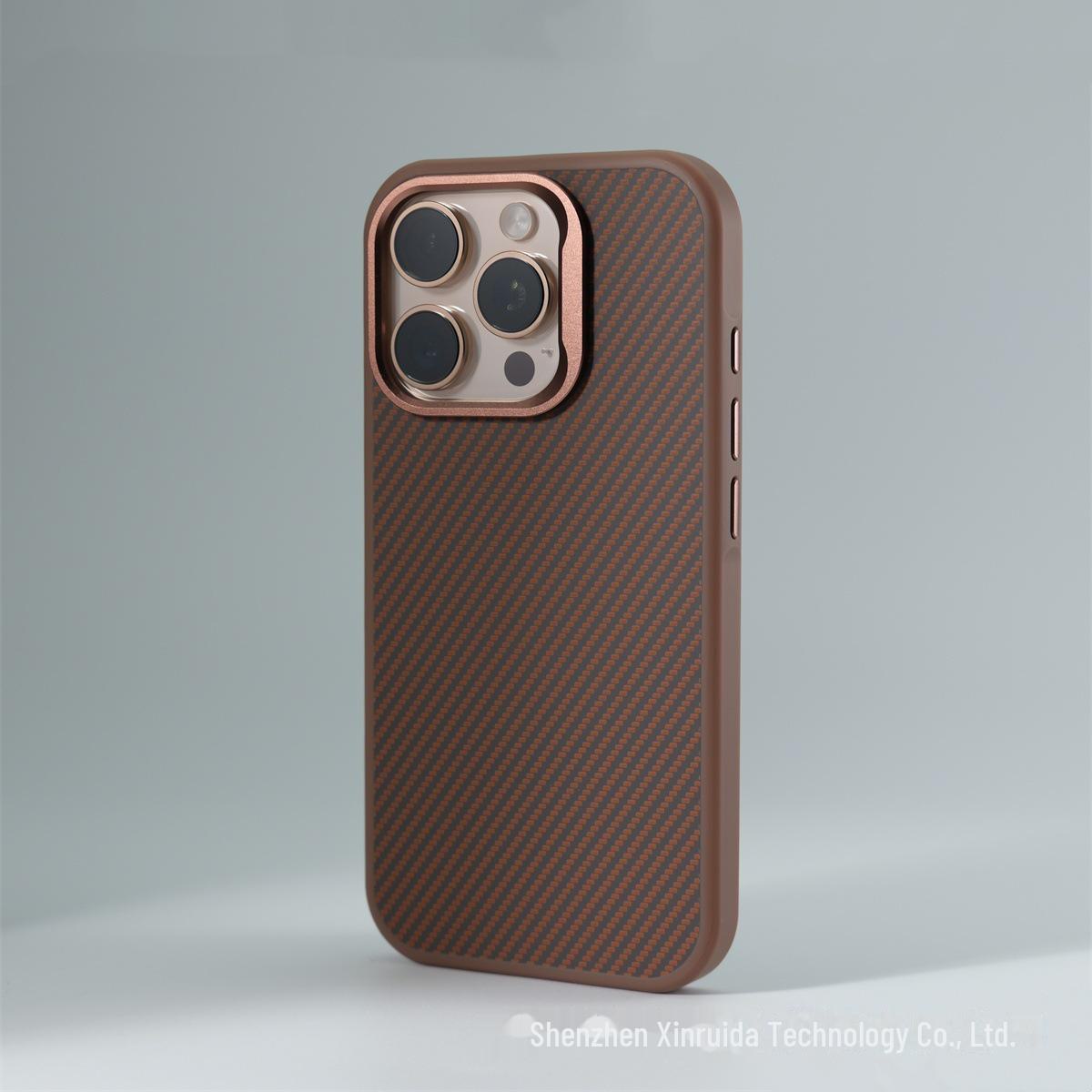 

Магнитный защитный чехол из углеродного волокна для iPhone 16 Pro Max - линза Apple 15, защита от падения iPhone 16 Pro Max