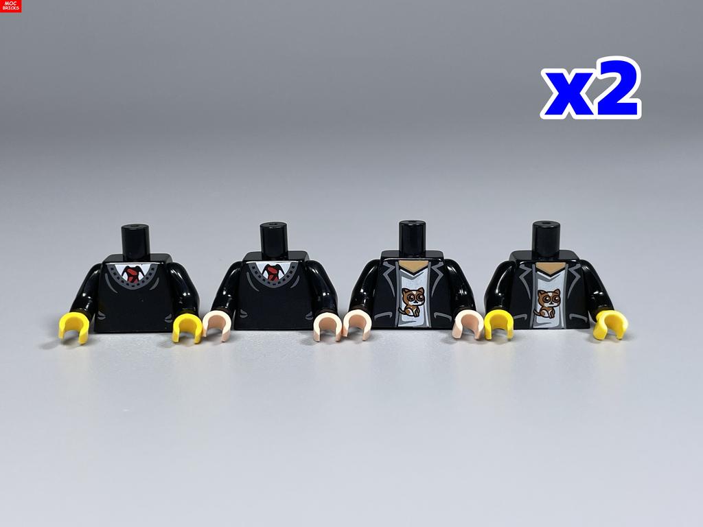 MOC Bricks Suit Series Chef Bridegroom Torso Cloth 4cm Figure Body Part Educational Building Blocks Assembled Toys Plastic Doll