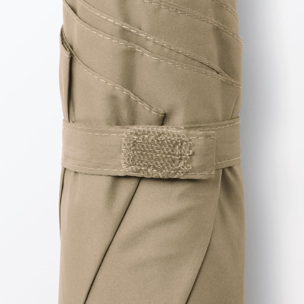 MUJI Folding Umbrella for Sun and Unisex Dark 60cm Rib Length Rain, Adult, DEA53A5A, Beige,