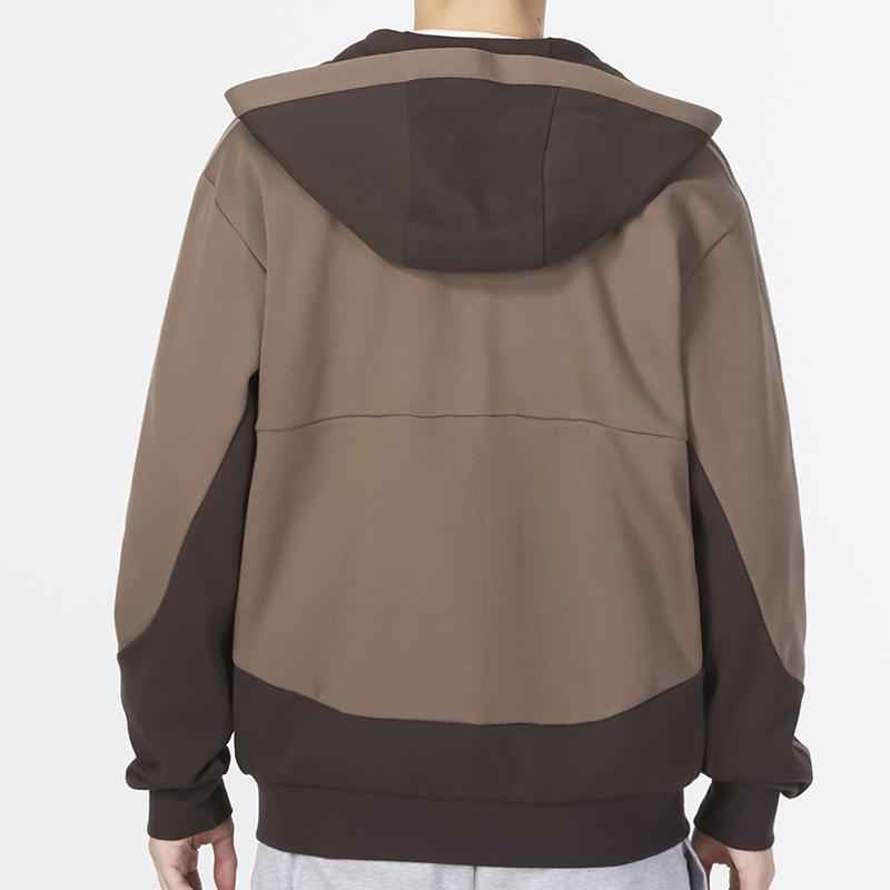 Adidas Essentials 3-Stripes Sports Casual Hooded Jacket Men Outerwear Coffee IA6966