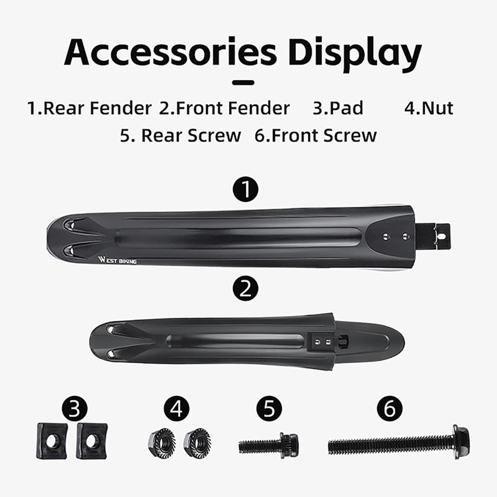 2Pcs Bike Fenders Mudguard Dustproof Cycling Splash Guard Universal Bicycle Mudguard Splash Proof for Mountain Bike