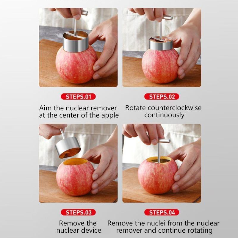 Rice Ball Mold Fruit Core Digger Pear Core Coring Cutter Stainless Steel Fruit Core Pitter Separator For Kitchen Accessories