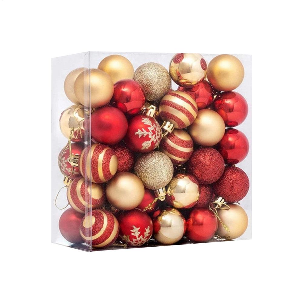 Set di Palle di Natale 50X Palle Decorative Antirottura per Albero di Natale Pallina di Natale Retrò da 1,5 Pollici per le Feste