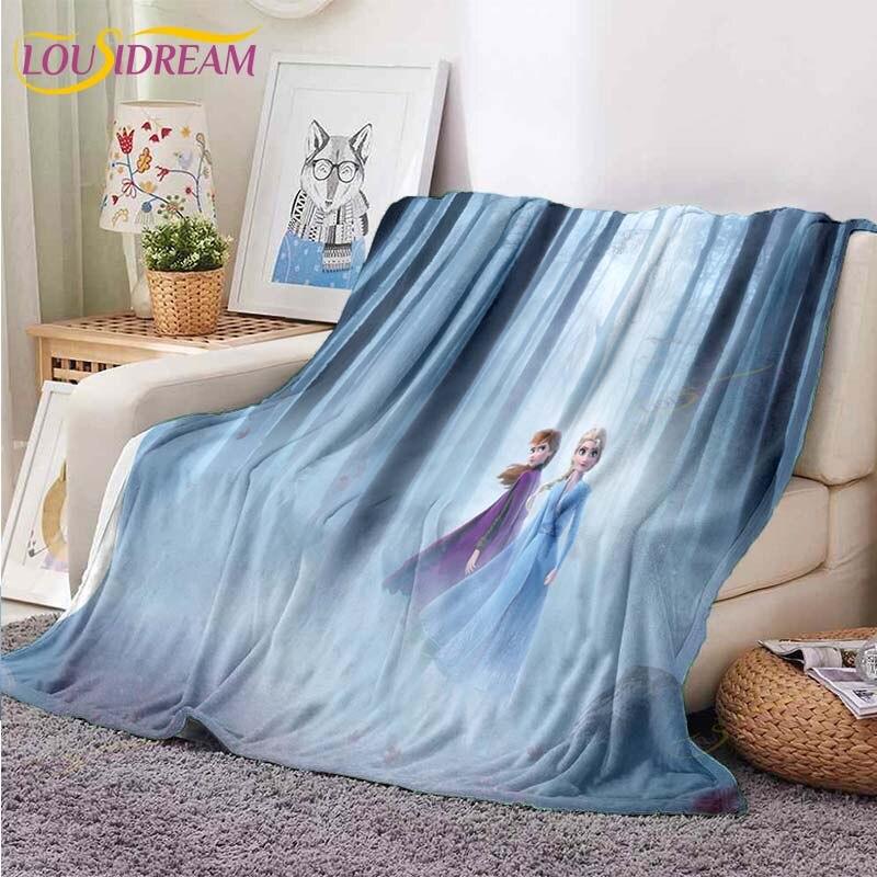 3D Cartoon Frozen Blanket Ultra Lightweight Soft Plush Flannel Throws Blanket for Sofa Bed Couch Best Office Gifts