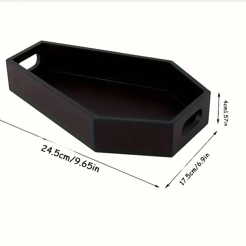Gothic Coffin-Shaped Wooden Storage Box Black Coffin Makeup Organizer Tray Cosmetic Holder Home Office Decor Halloween