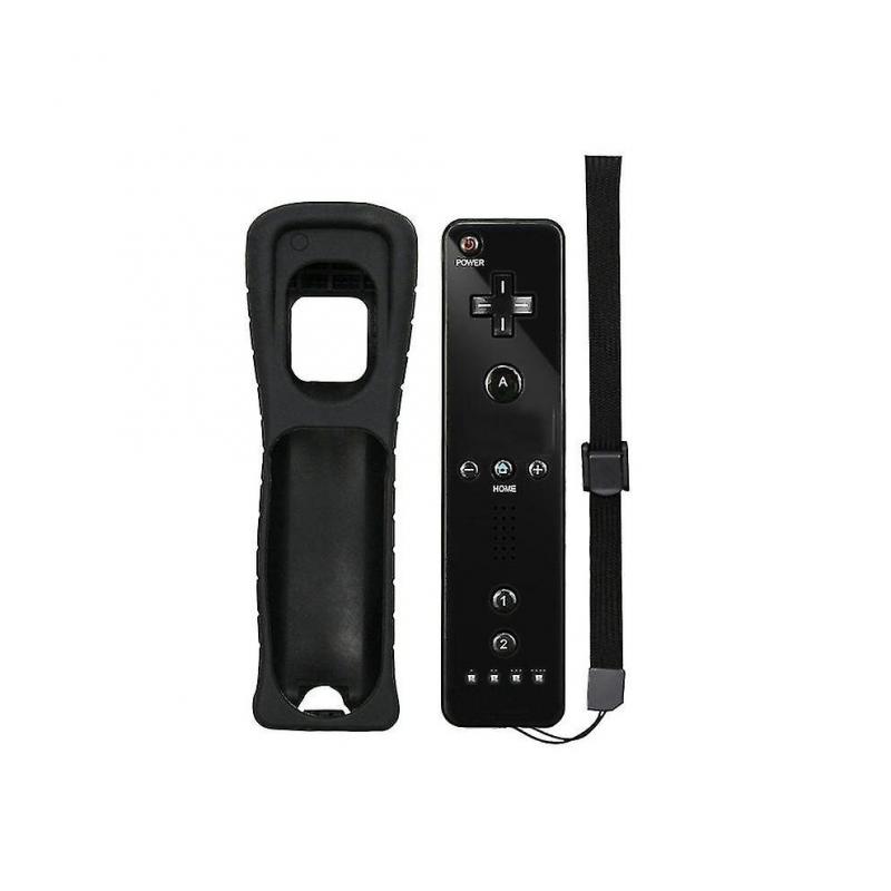 (Black) Wii Game Remote Controller Built-in Motion Plus Joystick Joypad For Nintendo