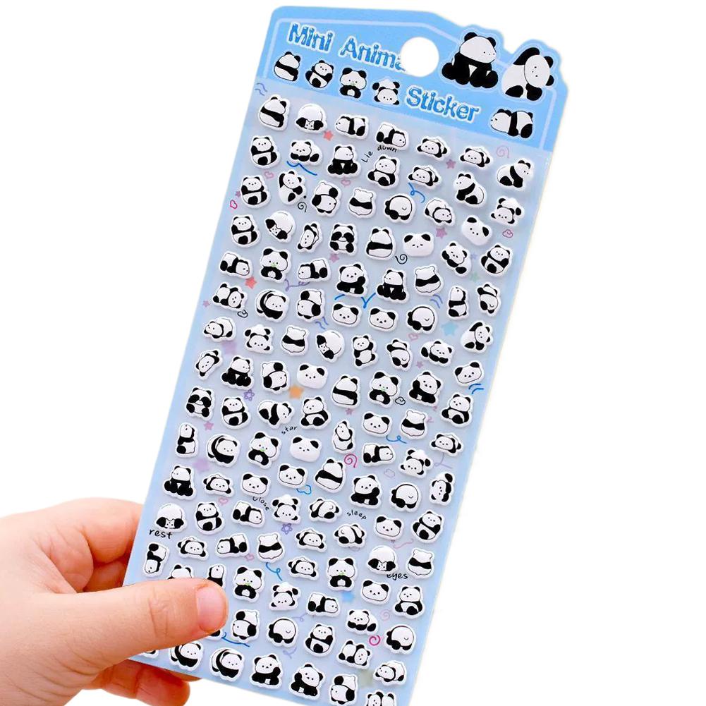 1 Sheet Cartoon Animals Cat Panda Double Stickers For Mobile Phone Case Mirror Scrapbook Journal Animal Decoration Gifts