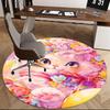 1pc Anime Design Flower Cat Round Carpet Office Chair Mat, Non Slip Rug for Home Decor, Living Room, Bedroom, Game Room, Festival Gift