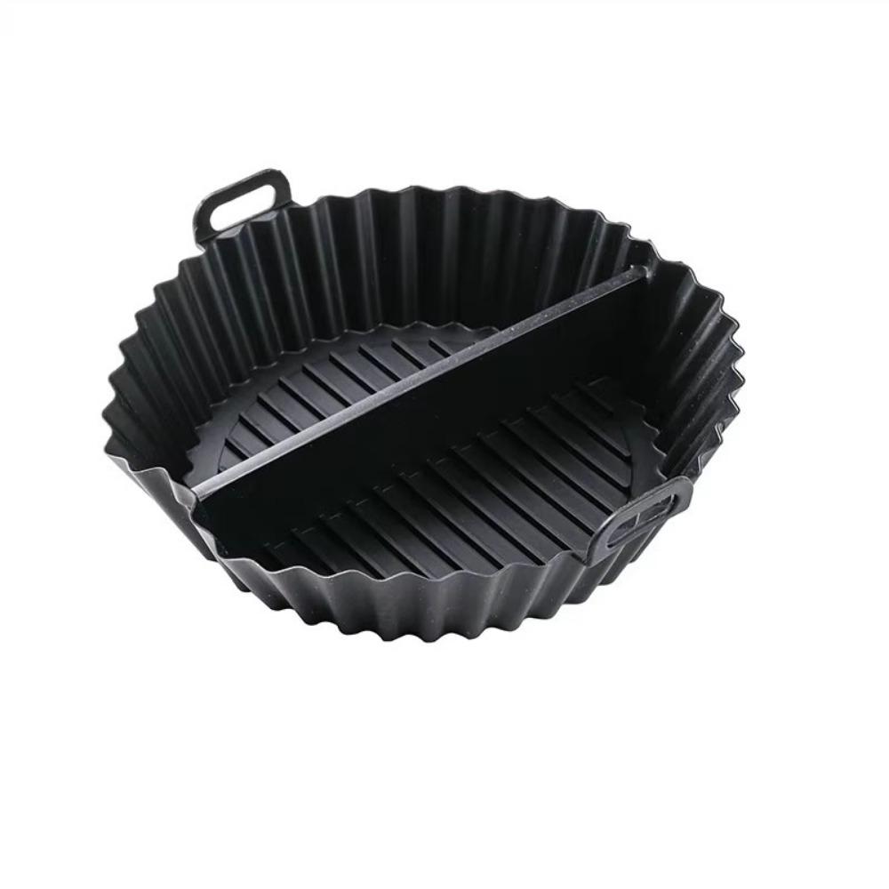 Creative Silicone Air Fryer Liner Food Grade Non-Stick Basket Mat Silicone Baking Tray Kitchen Use чёрный
